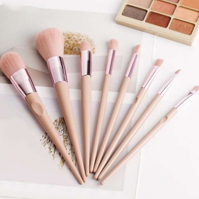 HXT-066 8pcs professional vegan hair rose gold cosmetic brushes kit private label brush makeup