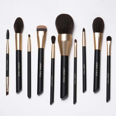 C-014 premium vegan fluffy antibacterial synthetic hair golden original personalized makeup professional cosmetic brushes set