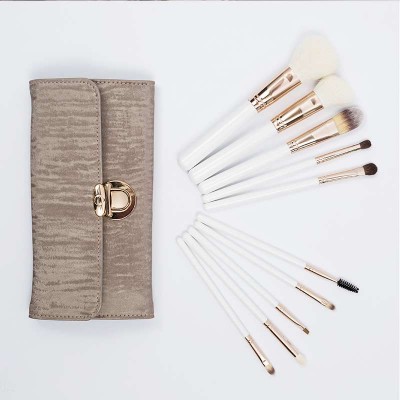 C-007 premium fluffy natural hair rose gold ferrule environmental cosmetic beauty care make tools customizable makeup brush set