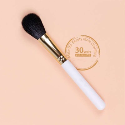 CLIONE #403 single portable private label soft natural hair wood handle angled makeup powder blush foundation brush