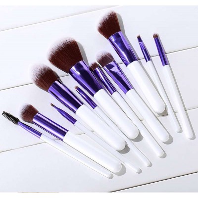 11pcs cruelty free private label professional makeup brushes set with silver zipper bag for daily makeup beauty tool HXT-013