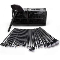 32 Pieces Professional Makeup Brushes  With Case, Face Eye Shadow Eyeliner Foundation Blush Lip Powder Liquid