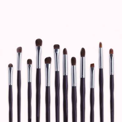 HXE-02 12pcs professional portable customized cosmetic beauty tool makeup lip eyebrow concealer eye shadow brush set for girl