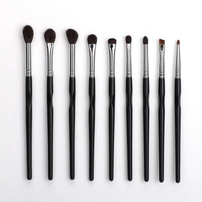 HXE-19 9pcs soft goat hair eye makeup brushes eyeshadow blending eye contour lip brush