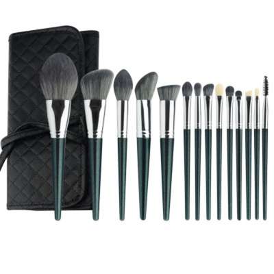 HXT-038 14pcs new arrival wholesale makeup brush set eyeshadow make up brushes with leather bag private label